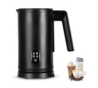 Straame 4 in 1 Electric Milk Frother 300ml Hot/Cold Foam Maker, Matte Black | Touch panel, non-stick jug, clear fill lines, cycle-end beep and auto shut-off for oat, almond, soy, latte, chai & cappuccino