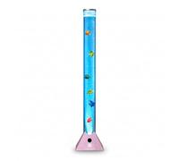 Straame 90cm Bubble Fish Lamp, Colour Changing LED Light, Sensory Room Decor & Mood Lamp, Includes Artificial Tropical Fish, Adjustable Bubble Tube, Plug-in Power, Rose-Gold Base