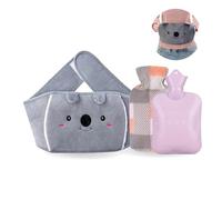 Straame Adjustable Wearable Hot Water Bottle Belt - 1L, 65 inches (165 cm) - Cozy Koala for Period Cramps, Back, Neck & More - Hands-Free Pain Relief - Included Hot Water Bottle, Belt & Cover (Purple)