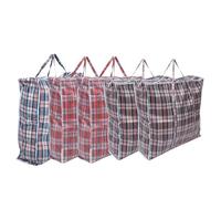 Straame Laundry Storage Bags 60x60cm, Waterproof Zip Moving Bags, Set of 10 | Heavy-duty woven polypropylene, reinforced wraparound handles and secure zip support bulky loads; folds flat for easy storage