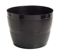 Straame Plant Pot Tub, 50 Liters Gardening Flower Pots - Indoor Or Outdoor Planter - For Multi-Purpose - Makes Your Living Space Bloom (Black Barrel Plantar Large- 45x33x34 cm)