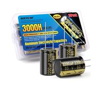 STRAFBRG Capacitor 10Pcs 2200UF Aluminum Electrolytic Capacitor Kit 80V2200UF 22x30 High Frequency Low ESR Capacitors Assortment Box Kits Start Motor Run