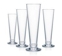Strahl Design + Contemporary Polycarbonate Footed Pilsner Glass 16oz / 473ml - Case of 12 - Polycarbonate Beer Glasses