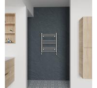 (Straight, 600x500mm) Warmehaus Heated Towel Rail Chrome Bathroom Ladder Style Radiator Central Heating