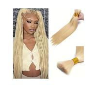 Straight #613 Blonde Human Hair for Braiding 16-26 Inch No Weft Bulk Hair Crochet Braids(24 24 24 inches)