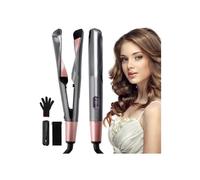 Straight and Curl Hair Straightener, Wave Hair Straightener with Ceramic Coating and Temperature Control, 2 in 1 Design