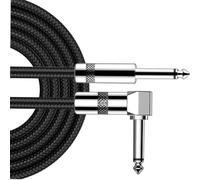 Straight/Angle Instrument Jack Lead Cable， 1/4 Inch Straight And Right Angle Audio Aux Cable For Guitar Bass Amp Multiple Sizes(Right Angle,5m)