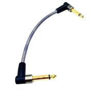 Straight/Angle Instrument Jack Lead Cable， 6.35mm Right Angle Mono Audio Cable Gold Plated Male To Male For Guitar Bass 0.15m 0.5m 1m(0.5m)