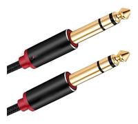 Straight/Angle Instrument Jack Lead Cable， 6.35mm Stereo Cable Male To Male 1-10m For Electric Guitar Bass Guitar Electric Mandolin(10m)