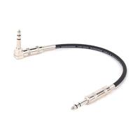 Straight/Angle Instrument Jack Lead Cable， 6.35mm TRS Male To Male Cable Straight To Right Angle Guitar Keyboard Multicolor 0.3-15m(Black,8m)