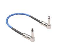Straight/Angle Instrument Jack Lead Cable， Double 90 degree Elbow Electric Guitar Single Block Effect Cable Multicolor(Blue)