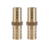 Straight Barbed Connector, Straight Pipe Adapter Bidirectional Brass Pipe Fitting Junction Fitting Tube Fitting 6/8/10/12/14/16/20mm (14mm 2pcs)