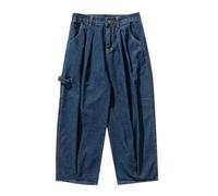 Straight Black Baggy Jeans Casual Men's Jeans with Straight Leg Wide Trousers Mid Waist Comfortable Classic Simple Plain Jeans Wide Leg Outdoor Trousers Comfort Men's Trousers, navy, 4XL