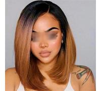 Straight Bob Lace Front Wig Glueless Colored Remy Pre Plucked Hairline Human Hair Short Bob Wig OT30 13 * 5 * 1#12inch#150%