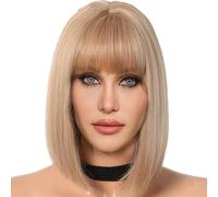 Straight Bob Wig - Synthetic Bob Wig, Skin Friendly Wig | Natural Short Wig with Heat Resistant Bob Reflections, Natural Looking Straight Short Wig, Sos Wigs