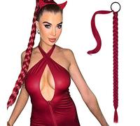 Straight Braid Ponytail Extension 80cm Long Braid Soft Synthetic Hair for Braiding Ponytail DIY Braid Wrap Around Hair Extensions