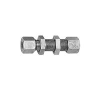 Straight bulkhead fitting, pipe outer diameter 12 mm, PN max. 315 bar, SW1 22, SW2 24, SW3 24, galvanised steel