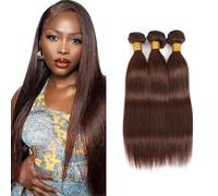 Straight Bundles Brown #4 Color Straight Hair 18 20 22 Inch 100% Unprocessed 12A Brazilian Virgin Chocolate Brown Human Hair Bundles