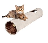 Straight Cat Tunnels - foldable interactive pet toy, durable play tunnel tube | hiding spot for kittens, indoor exercise with portable storage design for playful entertainment activities