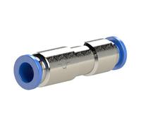 Straight check valve "Blue Series", plug-in connection, for hose outer diameter 6 mm, working pressure max. 10 bar, nickel-plated brass