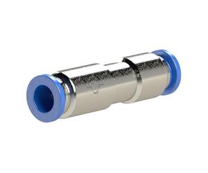 Straight check valve "Blue Series", plug-in connection, for hose outer diameter 6 mm, working pressure max. 10 bar, nickel-plated brass