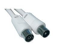 Straight coax plug to straight coax socket 3C2V coax cable (75 Ohm) - Colour: White - Length: 5.00 m