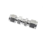 Straight connectorDouble Ferrule Compression Fitting, Straight Bulkhead Connector, 304 Stainless Steel Equal OD Pipe Joint(3.17mm)