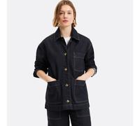 Straight Cut Denim Utility Jacket Untreated Blue