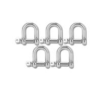 Straight D Shackle - Stainless Steel, Heavy Duty 10mm & 12mm D Shackle, Anti- Polished Hoisting Connector, Indoor & Outdoor Use, Ship & Land Transport