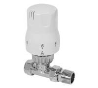 Straight Designer Radiator Valve Thermostatic 15mm x 1/2" White Chrome
