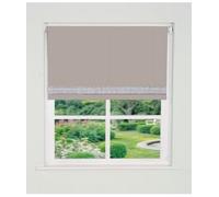 Straight Diamante Edge Border Dimout Roller Blind (165cm Drop) 125cm Natrual