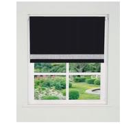 Straight Diamante Edge Border Dimout Roller Blind (165cm Drop) 130cm Black