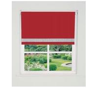 Straight Diamante Edge Border Dimout Roller Blind (165cm Drop) 180cm Red