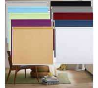 Straight Edge Dim-Out Roller Blind 115 x 130 cm Insulated UV Protection Child Safe Windows and Blinds with Beaded Chain Portable Use Travel and Bedroom, Sky Blue