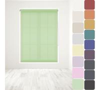 Straight Edge Dim-Out Roller Blind - Easy Fit Home Office - 120cm Width x 160cm Width Drop - Lime Green