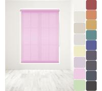 Straight Edge Dim-Out Roller Blind - Easy Fit Home Office - 120cm Width x 160cm Width Drop - Pink