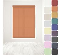 Straight Edge Dim-Out Roller Blind - Easy Fit Home Office - 150cm Width x 160cm Width Drop - Burnt Orange