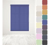 Straight Edge Dim-Out Roller Blind - Easy Fit Home Office - 180cm Width x 160cm Width Drop - Electric Blue