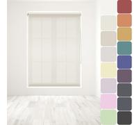 Straight Edge Dim-Out Roller Blind - Easy Fit Home Office - 180cm Width x 160cm Width Drop - Natural