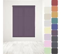 Straight Edge Dim-Out Roller Blind - Easy Fit Home Office - 60cm Width x 160cm Width Drop - Aubergine