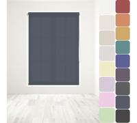 Straight Edge Dim-Out Roller Blind - Easy Fit Home Office - 90cm Width x 160cm Width Drop - Navy