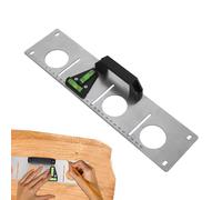 Straight Edge Ruler, Stainless Steel Ruler - Stainless Steel Drawing Hole Measuring Measurement,Measuring Tool with Cutouts Leveling Ruler