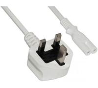 Straight Figure 8 Power Lead C7 Laptop Power Cable Fig8 Mains Plug Cord TV lot 2 Meters - White