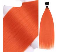 Straight Hair Extensions Ombre Blonde Fake Hair Bundles Super Long Hair Synthetic 24 Inch Straight Hair Full to End-TT4-ORANGE-24inches-60cm