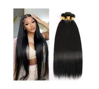 Straight Hair Weave Bundles Brazilian Human Hair Extensions 12-30 Inch Double Weft Straigth Hair Bundles Natural Color Remy Hair(24inches 1pc)