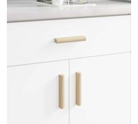 Straight Handle Natural Wood Color Cabinet Hardware Furniture Handles vidaXL