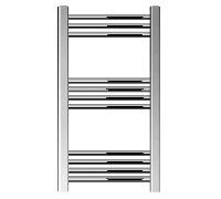 Straight Heated Heated Towel Rail Radiator, 199W, 400 x 800mm, Chrome