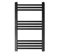 Straight Heated Heated Towel Rail Radiator, 337W, 400 x 700mm, Matt Black