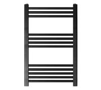 Straight Heated Heated Towel Rail Radiator, 542W, 600 x 800mm, Matt Black