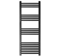 Straight Heated Heated Towel Rail Radiator, 550W, 400 x 1200mm, Matt Black